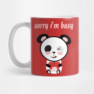 sorry i'm busy cute panda playing video games kawaii character Mug